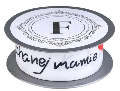 Wstążka biało czerwono czarna 3,5cm x 10mb KOCHANEJ MAMIE - 225592 M PLASTIFLORA Wstążka biało czerwono czarna 3,5cm x 10mb KOCHANEJ MAMIE - 225592 M PLASTIFLORA