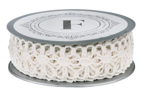 Wstążka koronkowa BIAŁA 3cm x 10mb - 224225 PLASTIFLORA