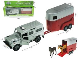 Auto Land Rover 13cm z napędem z przyczepą do transportu koni HIPO - zabawki