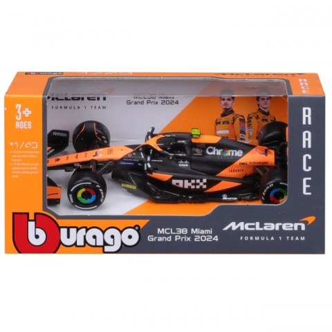 Auto metalowe MCLAREN F1 MCL38 (MIAMI GP) (2024) #4 LANDO NORRIS 1:43 18-38214_4 Midex Auto metalowe MCLAREN F1 MCL38 (MIAMI GP) (2024) #4 LANDO NORRIS 1:43 18-38214_4 Midex