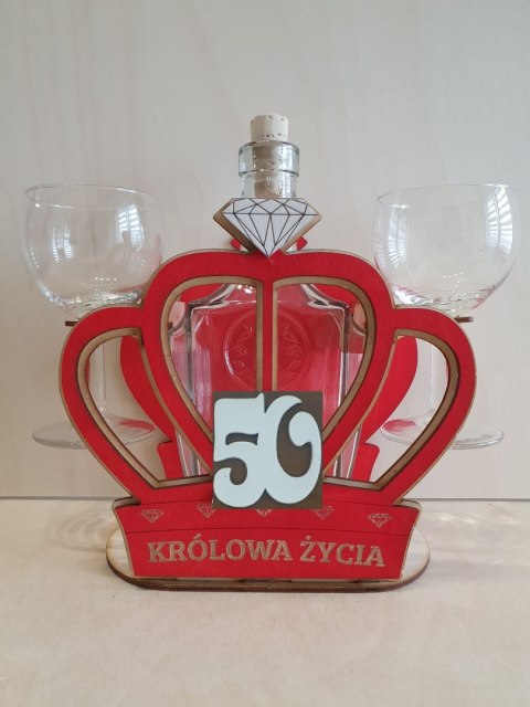 Karafka korona + kieliszki do wina "50" REPETA-18NASTKI Karafka korona + kieliszki do wina "50" REPETA-18NASTKI