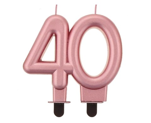 Świeczka liczba 40 urodziny metalik różowo-złota 8cm PF-SCRZ40 GODAN Świeczka liczba 40 urodziny metalik różowo-złota 8cm PF-SCRZ40 GODAN