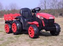 WIELKI TRAKTOR NA AKUMULATOR Z PRZYCZEPĄ "POWER 06", MIĘKKIE SIEDZENIE/WH-777 Import SUPER-TOYS