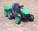 WIELKI TRAKTOR NA AKUMULATOR Z PRZYCZEPĄ "POWER 06", MIĘKKIE SIEDZENIE/WH-777 Import SUPER-TOYS