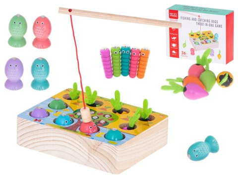 Gra drewniana montessori łowienie rybek marchewki robaczki Kik sp. z o.o. sp. k. Gra drewniana montessori łowienie rybek marchewki robaczki Kik sp. z o.o. sp. k.