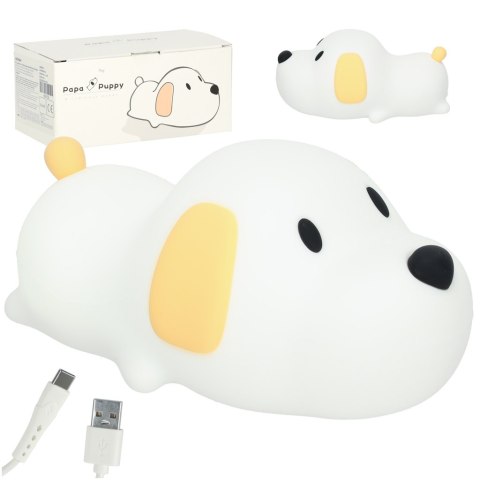 Lampka nocna dla dzieci silikonowa dotykowa miękka LED USB biała piesek leżący Kik sp. z o.o. sp. k. Lampka nocna dla dzieci silikonowa dotykowa miękka LED USB biała piesek leżący Kik sp. z o.o. sp. k.