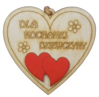 Serce wiszące eko dla Kochanej Dziewczyny 12,5 x 12 cm EXPO Serce wiszące eko dla Kochanej Dziewczyny 12,5 x 12 cm EXPO