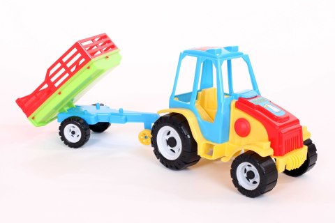 Traktor z przyczepą w siatce | 404 MACYSZYN - zabawki
