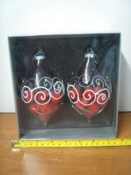 Bombki szklane 2szt. sopel 13cm | 3787,3679 CHOMIK