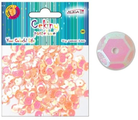 Cekiny 12szt. pastelowe RÓŻOWE 8mm 10g | WMT-112 ALIGA Cekiny 12szt. pastelowe RÓŻOWE 8mm 10g | WMT-112 ALIGA
