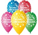 Balony z nadrukiem 5szt W DNIU URODZIN GS110/PG02 GODAN Balony z nadrukiem 5szt W DNIU URODZIN GS110/PG02 GODAN