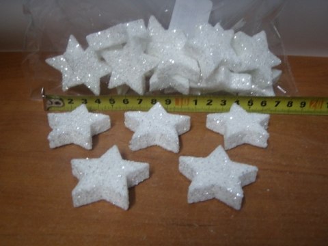 Gwiazdki styropianowe 20szt. brokat 4cm | 6260 OLDEX Gwiazdki styropianowe 20szt. brokat 4cm | 6260 OLDEX