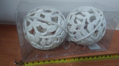 Bombki 2szt. AŻUR 10cm w kloszu | BOG17035 7&7 Bombki 2szt. AŻUR 10cm w kloszu | BOG17035 7&7