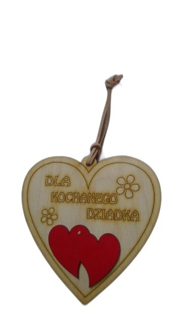 Serce drewniane zawieszka DZIADEK, 13 x 12,5 cm EXPO Serce drewniane zawieszka DZIADEK, 13 x 12,5 cm EXPO