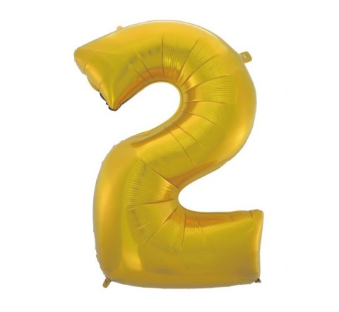Balon cyfra "2" złota 45'' 92cm | HS-C45ZM2 GODAN Balon cyfra "2" złota 45'' 92cm | HS-C45ZM2 GODAN
