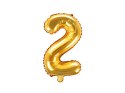 Balon foliowy 35cm cyfra ''2'' złoto | FB10M-2-019 Partydeco - art.na imprezy