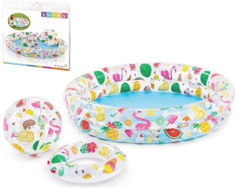 Basen dmuchany 122x25+piłka+koło 59460 INTEX ŚLIW-galeria zabawek -disney