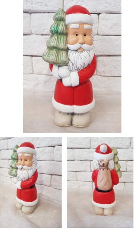 Figurka ceramiczna Mikołaj z choinką 28cm MIM ART ANGELS Figurka ceramiczna Mikołaj z choinką 28cm MIM ART ANGELS