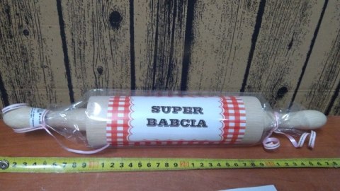 Wałek do ciasta SUPER BABCIA 40cm P787W1 NAMI-wyroby z drewna Wałek do ciasta SUPER BABCIA 40cm P787W1 NAMI-wyroby z drewna