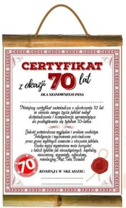 Dyplom urodzinowy ''70'' Dla Pana AARON-humor