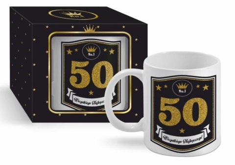 Kubek ceram 300ml. GOLD ''50'' BGtech - śmieszne kubki Kubek ceram 300ml. GOLD ''50'' BGtech - śmieszne kubki