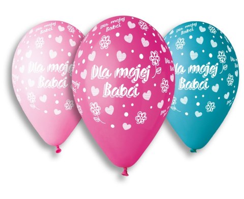 Balon 5szt BABCIA 33cm gs120 GODAN Balon 5szt BABCIA 33cm gs120 GODAN