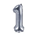Balon foliowy ,,1'' SREBRO 35cm | FB10M-1018 Partydeco - art.na imprezy Balon foliowy ,,1'' SREBRO 35cm | FB10M-1018 Partydeco - art.na imprezy