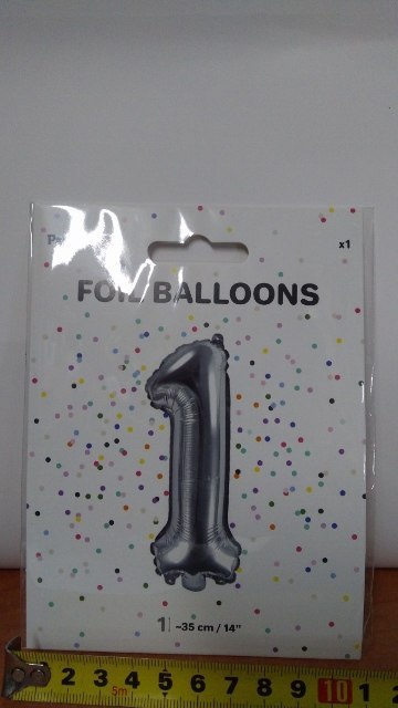 Balon foliowy ,,1'' SREBRO 35cm | FB10M-1018 Partydeco - art.na imprezy Balon foliowy ,,1'' SREBRO 35cm | FB10M-1018 Partydeco - art.na imprezy