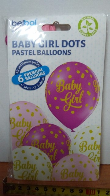 Balony 6szt. BABY GIRL DOTS 12' | 42-28 TAMIPOL Balony 6szt. BABY GIRL DOTS 12' | 42-28 TAMIPOL