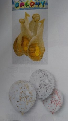 Balony przezroczyste 5szt. z konfetti 30cm | BNK-8575 ALIGA