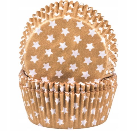 Foremki papierowe 60szt. do muffinek 50x25mm ZŁOTE W GWIAZDKI | 23-33 TAMIPOL Foremki papierowe 60szt. do muffinek 50x25mm ZŁOTE W GWIAZDKI | 23-33 TAMIPOL