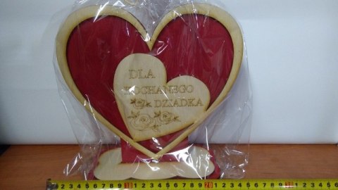 Serce drewniane stojące dla KOCHANEGO DZIADKA XXL h-23cm REPETA-18NASTKI Serce drewniane stojące dla KOCHANEGO DZIADKA XXL h-23cm REPETA-18NASTKI