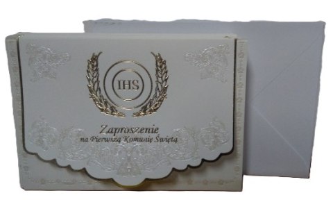 Zaproszenia 10szt KOMUNIA ŚWIĘTA 3486 LZAP-0100 GAJO-torebki ,serwetki Zaproszenia 10szt KOMUNIA ŚWIĘTA 3486 LZAP-0100 GAJO-torebki ,serwetki