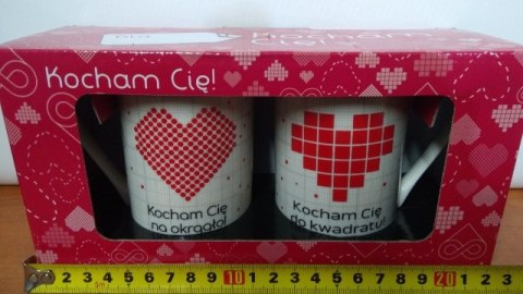 Zestaw 2 kubków NBC wysokich 290ml - Kocham Cię do kwadratu / na okrągło BGtech - śmieszne kubki Zestaw 2 kubków NBC wysokich 290ml - Kocham Cię do kwadratu / na okrągło BGtech - śmieszne kubki