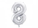 Balon cyfra 86cm ''8'' SREBRNY | FB1M-8-018 Partydeco - art.na imprezy Balon cyfra 86cm ''8'' SREBRNY | FB1M-8-018 Partydeco - art.na imprezy