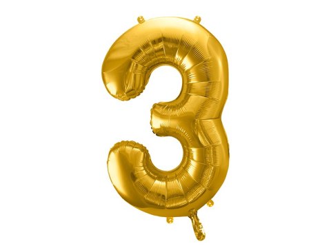 Balon foliowy ,,3'' ZŁOTO 86cm | FB1M-3-019 Partydeco - art.na imprezy Balon foliowy ,,3'' ZŁOTO 86cm | FB1M-3-019 Partydeco - art.na imprezy