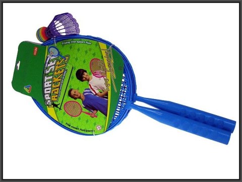 Rakietki do badmintona plastykowe 43cm z lotką HIPO - zabawki Rakietki do badmintona plastykowe 43cm z lotką HIPO - zabawki