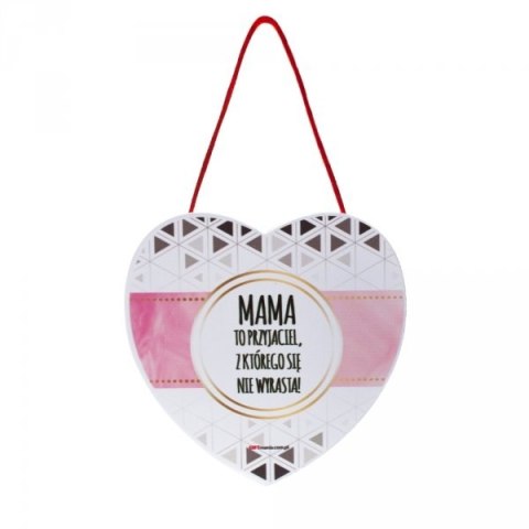 Drewniana tabliczka serce wzbogacona lakierem UV z napisem "Mama to przyjaciel..." DIL Drewniana tabliczka serce wzbogacona lakierem UV z napisem "Mama to przyjaciel..." DIL