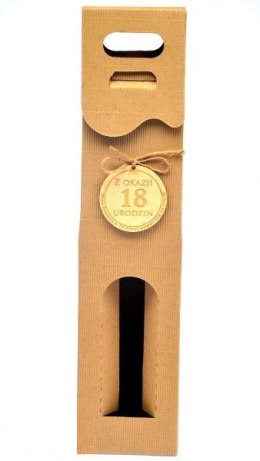 Pudełko kartonowe na alkohol 39 x 9 x 9 cm - 5szt. 18 LAT	RS8szare GAJO-torebki ,serwetki