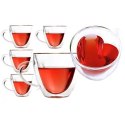 Szklanki termiczne podwójne szkło serce 240ML do kawy LATTE LONG zestaw 6szt . SZK18 ECARLA - biżuteria ,zegarki Szklanki termiczne podwójne szkło serce 240ML do kawy LATTE LONG zestaw 6szt . SZK18 ECARLA - biżuteria ,zegarki
