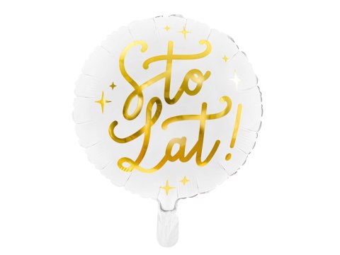 Balon foliowy Sto lat!, 35cm, biały FB59 Partydeco - art.na imprezy Balon foliowy Sto lat!, 35cm, biały FB59 Partydeco - art.na imprezy