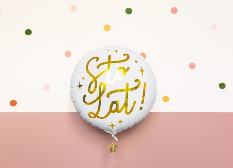 Balon foliowy Sto lat!, 35cm, biały FB59 Partydeco - art.na imprezy Balon foliowy Sto lat!, 35cm, biały FB59 Partydeco - art.na imprezy