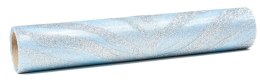 Materiał niebieski zdobiony brokatem srebrnym | SRB-2965 ALIGA