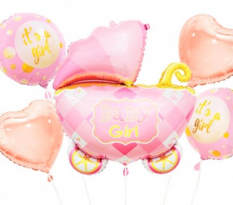 Balony foliowe róż - zestaw wózek 5 szt. | BZ-HWZR GODAN Balony foliowe róż - zestaw wózek 5 szt. | BZ-HWZR GODAN