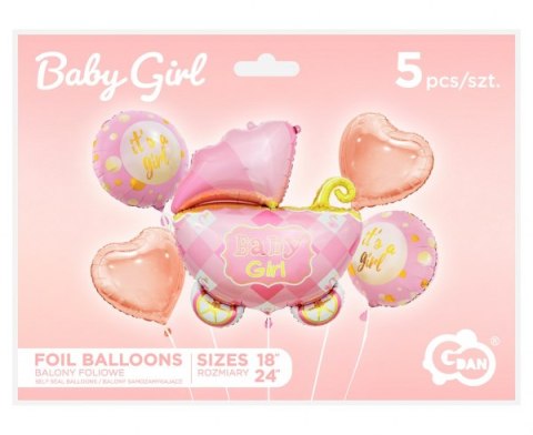Balony foliowe róż - zestaw wózek 5 szt. | BZ-HWZR GODAN Balony foliowe róż - zestaw wózek 5 szt. | BZ-HWZR GODAN