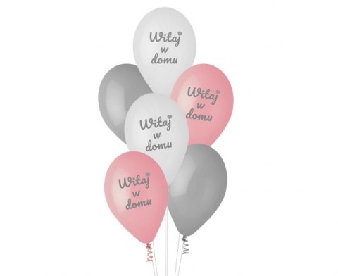 Balony Premium Witaj w domu różowe 12" 6szt. GODAN Balony Premium Witaj w domu różowe 12" 6szt. GODAN