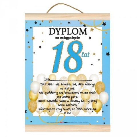 Dyplom dla niego za osiągnięcie 18 lat DIL Dyplom dla niego za osiągnięcie 18 lat DIL