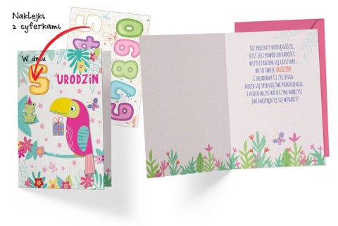 Karnet urodzinowy dziecięce papuga, wymienne cyferki | DK-710 PASSION CARS KUKARTKA Karnet urodzinowy dziecięce papuga, wymienne cyferki | DK-710 PASSION CARS KUKARTKA