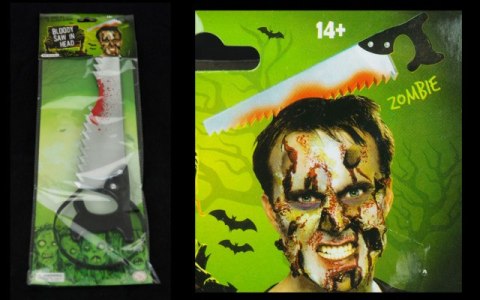Opaska na głowę halloween PIŁA RĘCZNA 35x12 cm HL-063 7&7 Opaska na głowę halloween PIŁA RĘCZNA 35x12 cm HL-063 7&7