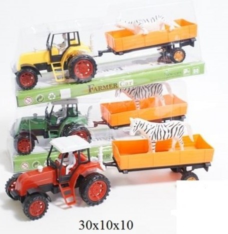 Traktor z przyczepą z zebrą Midex Traktor z przyczepą z zebrą Midex